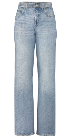 Light blue wide leg jeans.