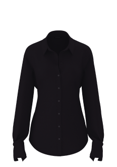 Black cinched waist blouse.