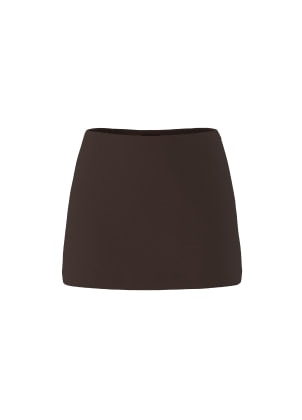 Brown mini skirt.