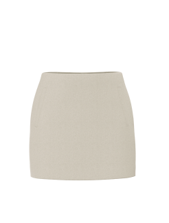 Off white fitted mini skirt.
