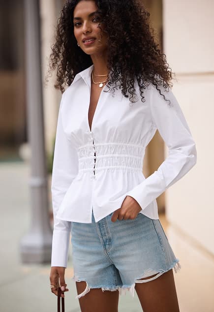 Miles mid-rise relaxed denim short.