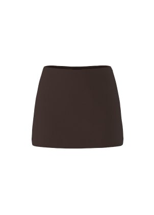 Brown mini skirt.