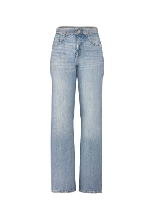 Light blue wide leg jeans.