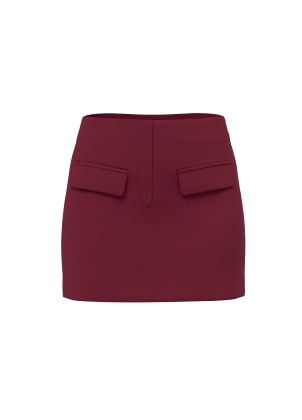 Burgundy mini skort.